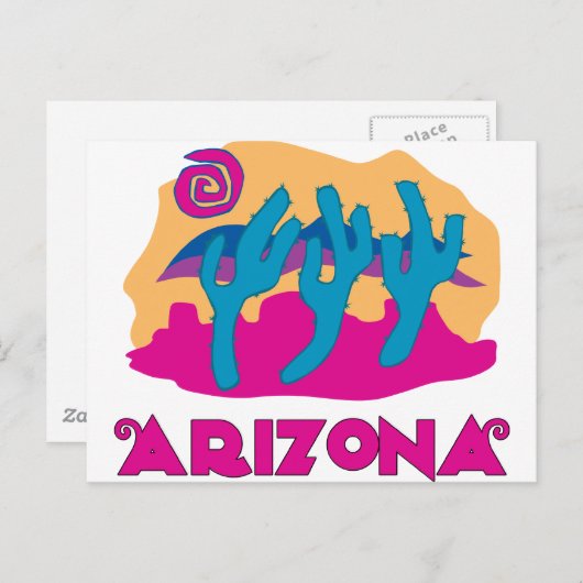 Arizona Wüstenrosa Postkarte (Vorne/Hinten)