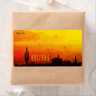 Arizona Wüstenuntergang Gelb Rot Orange Kaktus