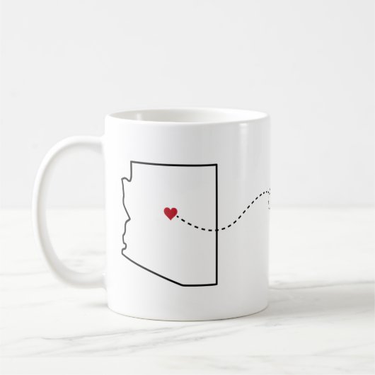 Arizona zu Maine - Heart2Heart Coffee Tasse (Links)
