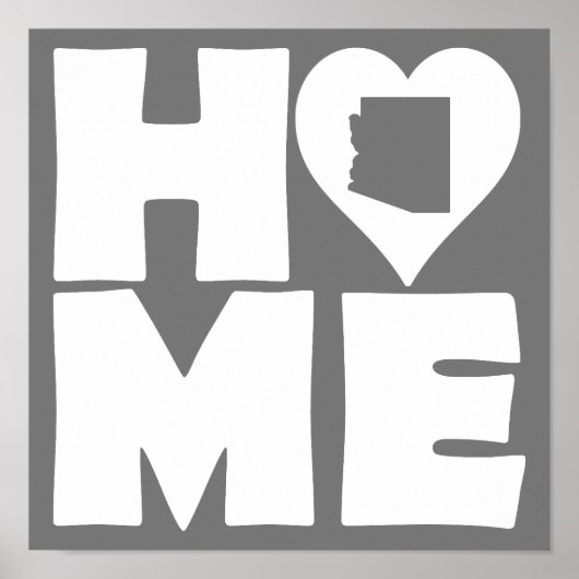 Arizona Zuhause Heart Staat Plakatzeichen Poster (Vorne)