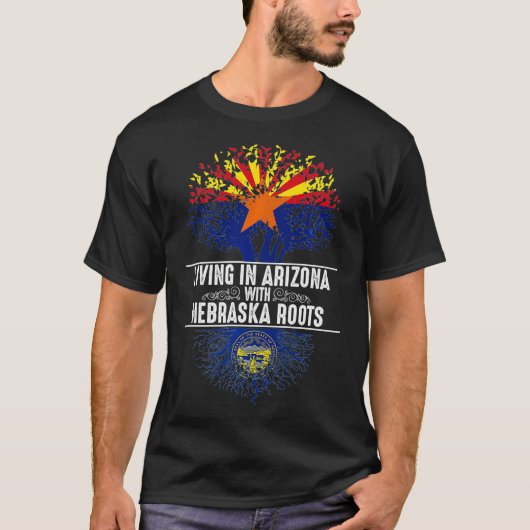 Arizona Zuhause Nebraska Roots Staat Tree Liebe G T-Shirt (Vorderseite)