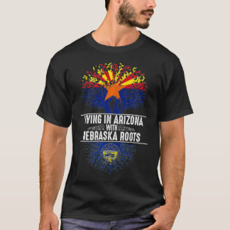 Arizona Zuhause Nebraska Wurzeln Staat Baum Flagge T-Shirt