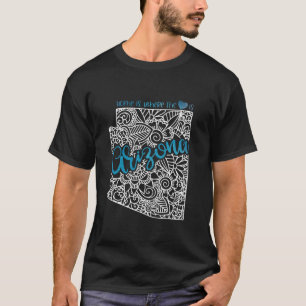 Arizona Zuhause Staat AZ Mandala Map USA Amerika P T-Shirt