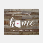 Arizona Zuhause Staat Personalisierte Holzaussicht Fußmatte (Vorderseite)