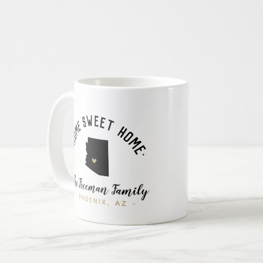 Arizona Zuhause Sweet Zuhause Family Monogram Tass Kaffeetasse (Vorderseite Links)