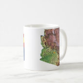 Arizonan Flag + Map-Tasse Kaffeetasse (VorderseiteRechts)