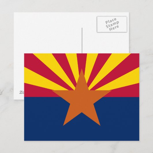 Arizonas Flagge Postkarte (Vorne/Hinten)