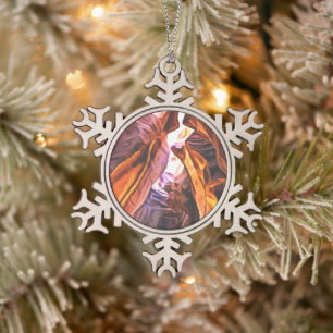 Arizonas großartiger und majestätischer Antelope-C Schneeflocken Zinn-Ornament