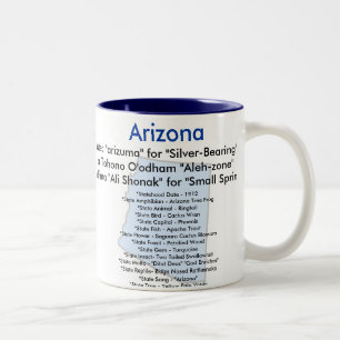 Arizonasymbole und -karte zweifarbige tasse