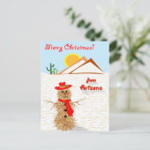 Arizonatumbleweed-Schneemann Feiertagspostkarte (Stehend Vorderseite)