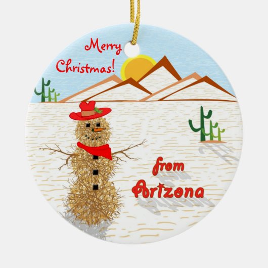 Arizonatumbleweed-Weihnachten Keramik Ornament (Vorne)