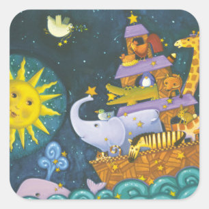 Ark At Night Quadratischer Aufkleber