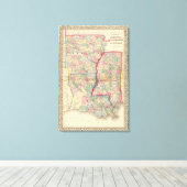 Ark, Miss, La Map von Mitchell Leinwanddruck (Insitu (Holzboden))