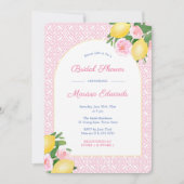 Arkaden Rosa und Weiß Brautparty Einladung (Vorderseite)