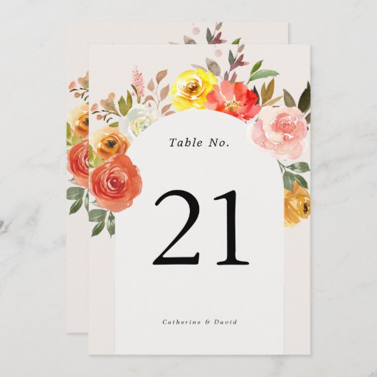 Arkadenherbst Hochzeit im Herbst Tischnummer (Vorne/Hinten)