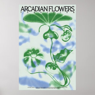 Arkadische Blumen Japanisches abstraktes Bauhaus F Poster
