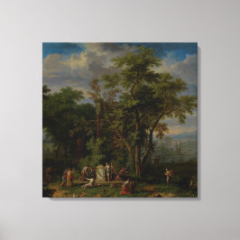 Arkadische Landschaft mit einem zeremoniellen Opfe Leinwanddruck