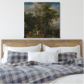 Arkadische Landschaft mit einem zeremoniellen Opfe Leinwanddruck (Insitu (Schlafzimmer))