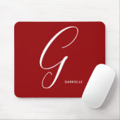 Arkal Mit Monogramm Script Letter G Red Mousepad (Mit Mouse)