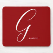 Arkal Mit Monogramm Script Letter G Red Mousepad (Vorne)