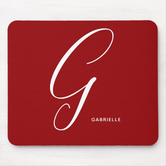 Arkal Mit Monogramm Script Letter G Red Mousepad (Vorne)