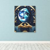 arkanisches Tarot mit Mond Leinwanddruck (Insitu (Holzboden))