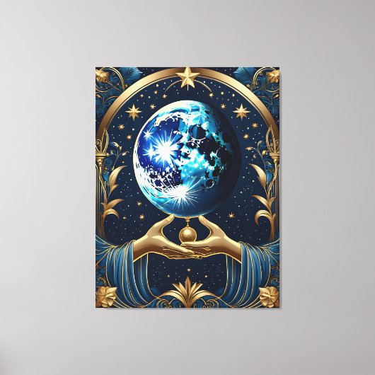 arkanisches Tarot mit Mond Leinwanddruck (Vorderseite)