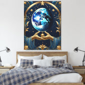 arkanisches Tarot mit Mond Leinwanddruck (Insitu (Schlafzimmer))