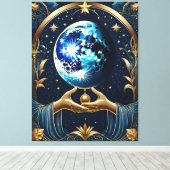 arkanisches Tarot mit Mond Leinwanddruck (Insitu (Holzboden))