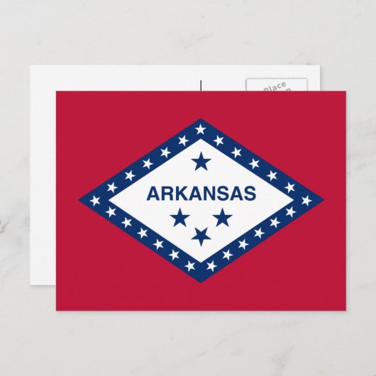 Arkansan-Flagge, Flagge von Arkansas Postkarte (Vorne/Hinten)