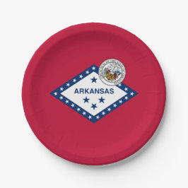 Arkansan-Flagge & Siegel, Flagge von Arkansas Pappteller