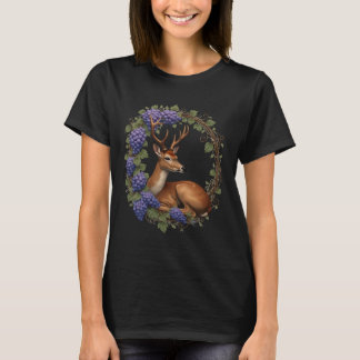 Arkansan State Deer And Grape Vine Vector Design T-Shirt