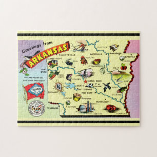 Arkansas 11x14 Karte Puzzle