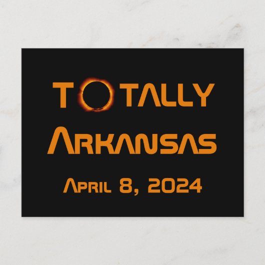 Arkansas 2024 Gesamtsolares Eclipse Postkarte (Vorderseite)