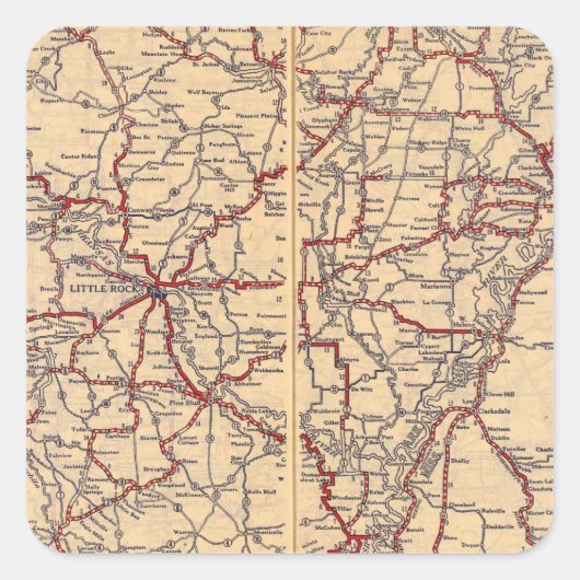 Arkansas 5 quadratischer aufkleber (Vorderseite)
