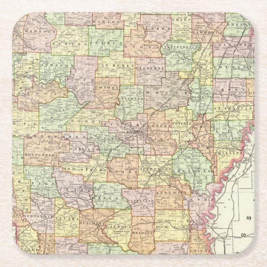 Arkansas 6 rechteckiger pappuntersetzer (Vorderseite)