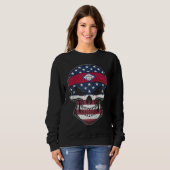 Arkansas American Flag Skull  State Flag Arkansas  Sweatshirt (Vorne ganz)