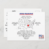 Arkansas American Staat auf einer Karte und nützli (Vorne/Hinten)