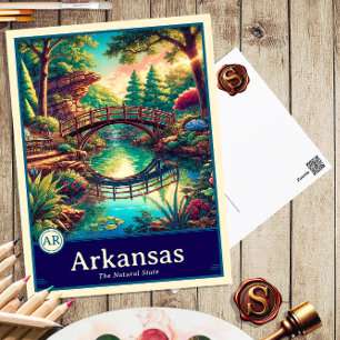 Arkansas Anime-Stil Cel-Schattierte Postkarte