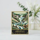 Arkansas | Art Deco Postkarte (Stehend Vorderseite)