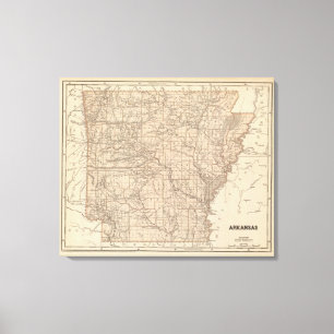 Arkansas-Atlas-Karte Leinwanddruck