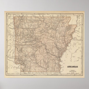 Arkansas Atlas Karte Poster