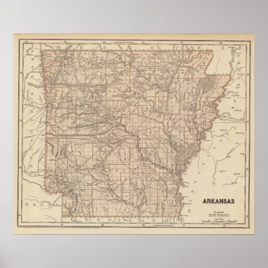 Arkansas Atlas Karte Poster (Vorne)