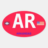 Arkansas Autoaufkleber europäischen Stils Ovaler Aufkleber (Vorderseite)