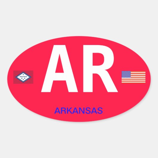 Arkansas Autoaufkleber europäischen Stils Ovaler Aufkleber (Vorderseite)