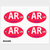 Arkansas Autoaufkleber europäischen Stils Ovaler Aufkleber (Blatt)