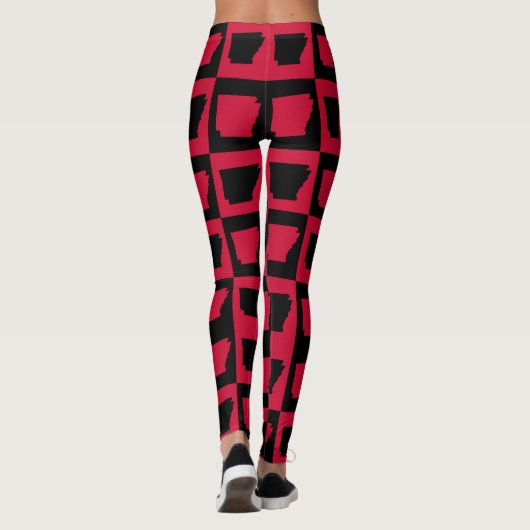 Arkansas Black and Red Pattern Leggings (Rückseite)