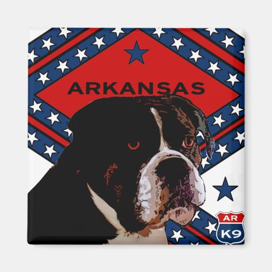 Arkansas Boxer Magnet (Vorne)