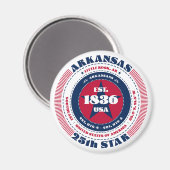 Arkansas Circle Typografie Souvenir Magnet (Vorderseite/Rückseite)