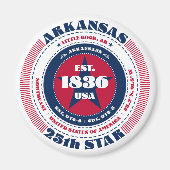 Arkansas Circle Typografie Souvenir Magnet (Vorne)